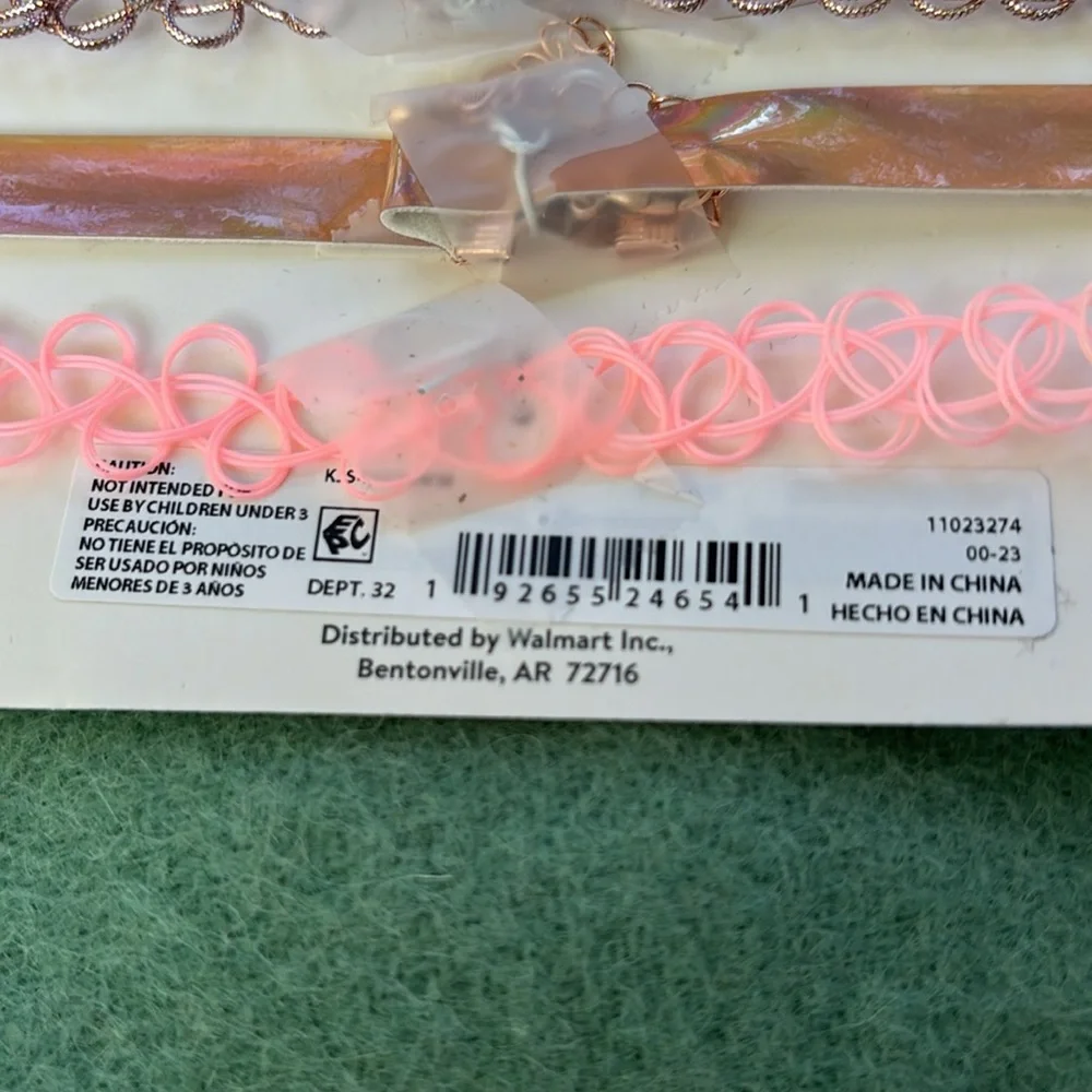 NWT Wonder Nation 4 12” Chokers 2 Extenders 3 Rings Set Butterfly Love Stretch